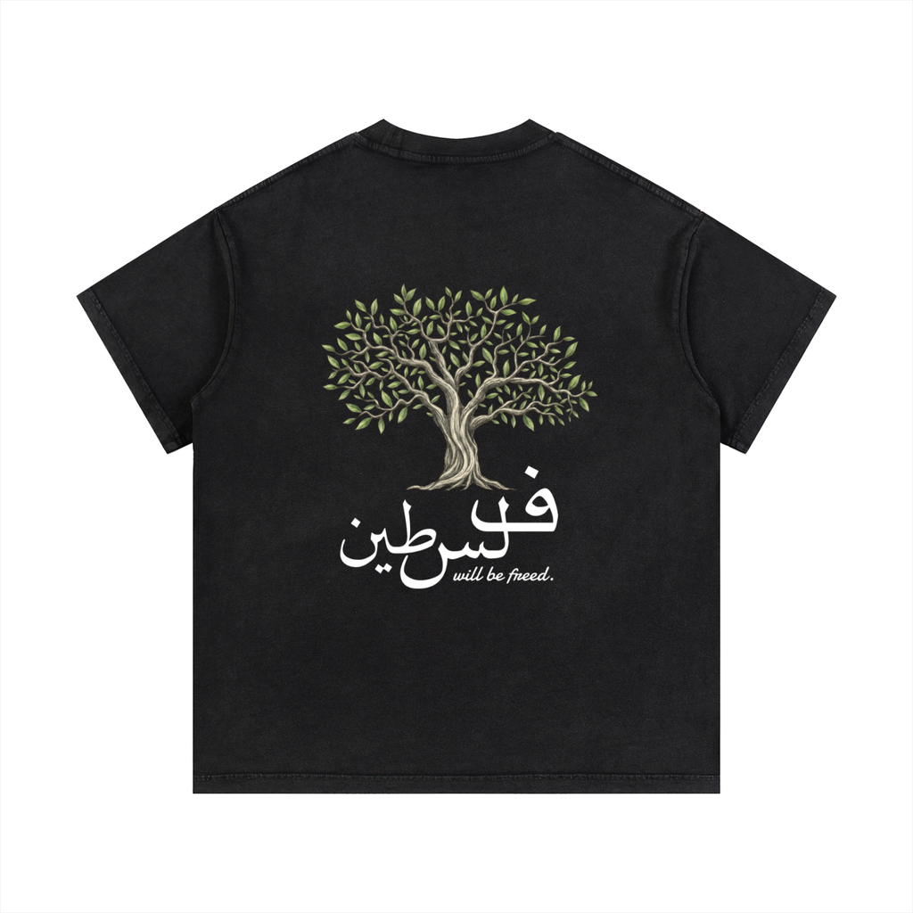 OLIVE ROOTS TEE BLACK, ROYAL BLUE