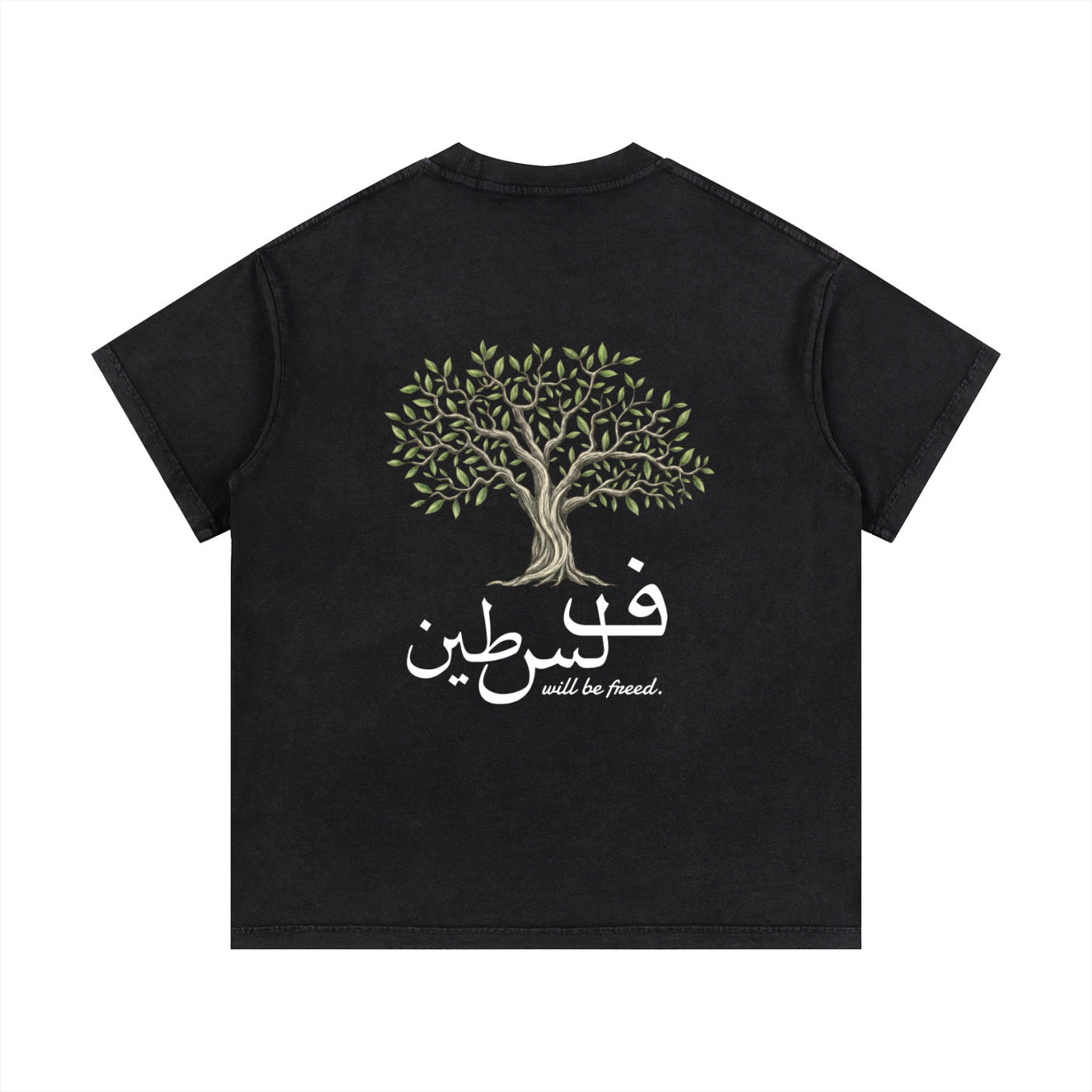 OLIVE ROOTS TEE BLACK, ROYAL BLUE