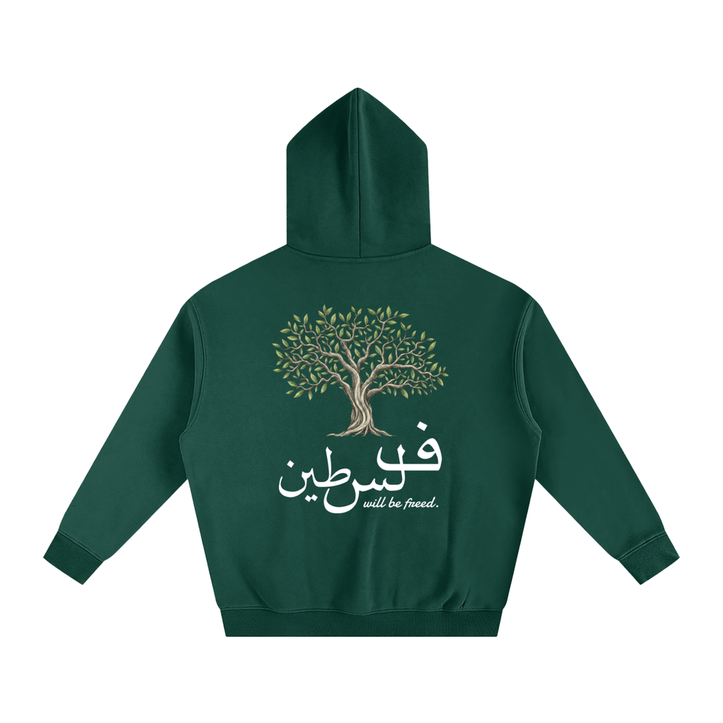 OLIVE ROOTS HOODIE BLACK, OLIVE GREEN, MED GREY