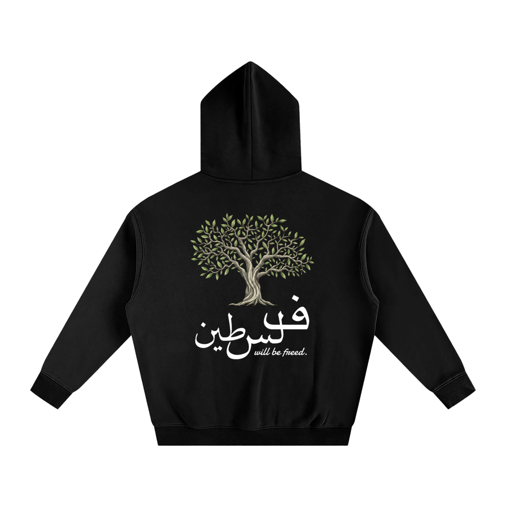 OLIVE ROOTS HOODIE BLACK, OLIVE GREEN, MED GREY