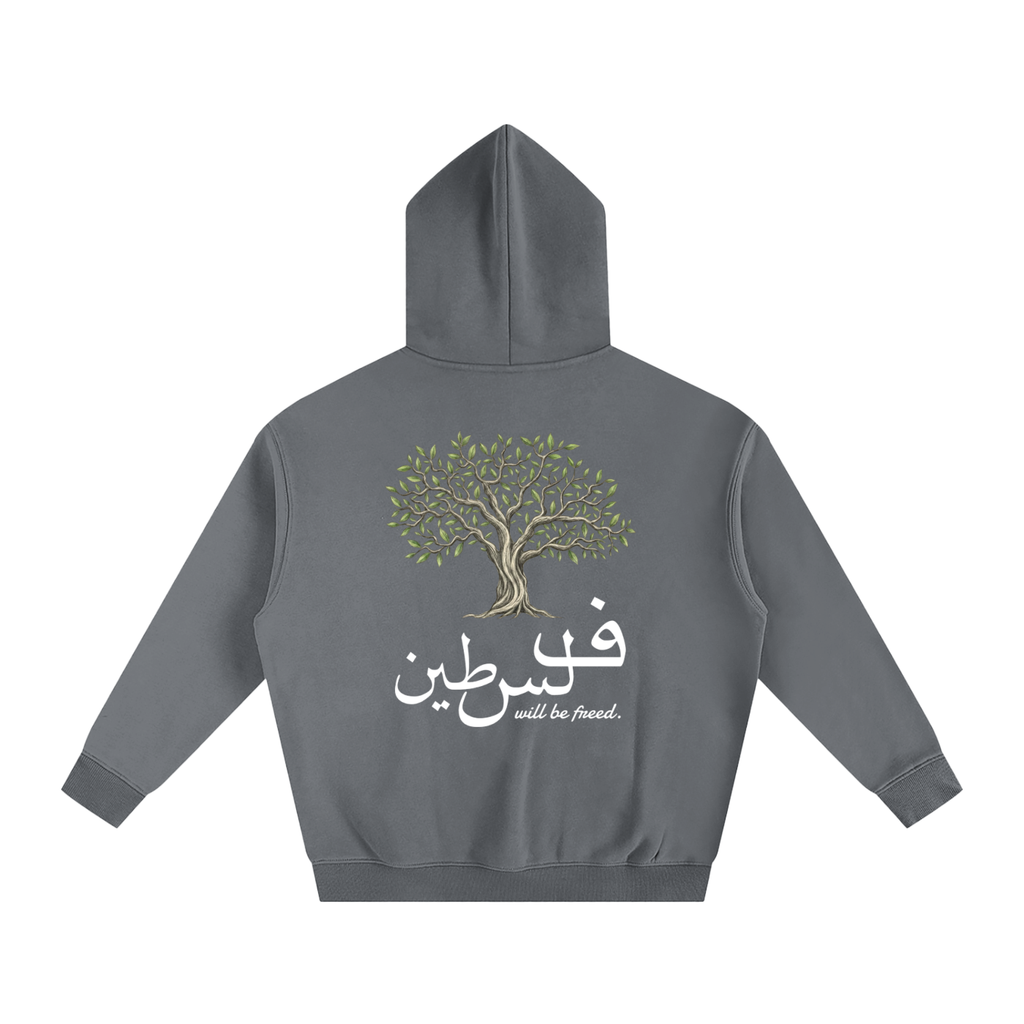 OLIVE ROOTS HOODIE BLACK, OLIVE GREEN, MED GREY