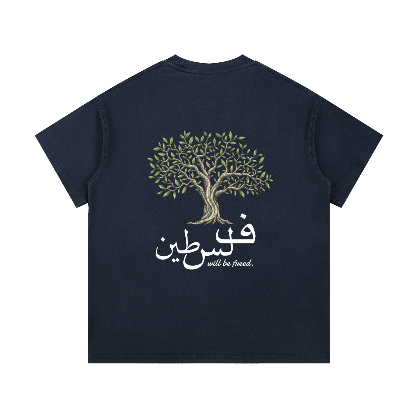 OLIVE ROOTS TEE BLACK, ROYAL BLUE